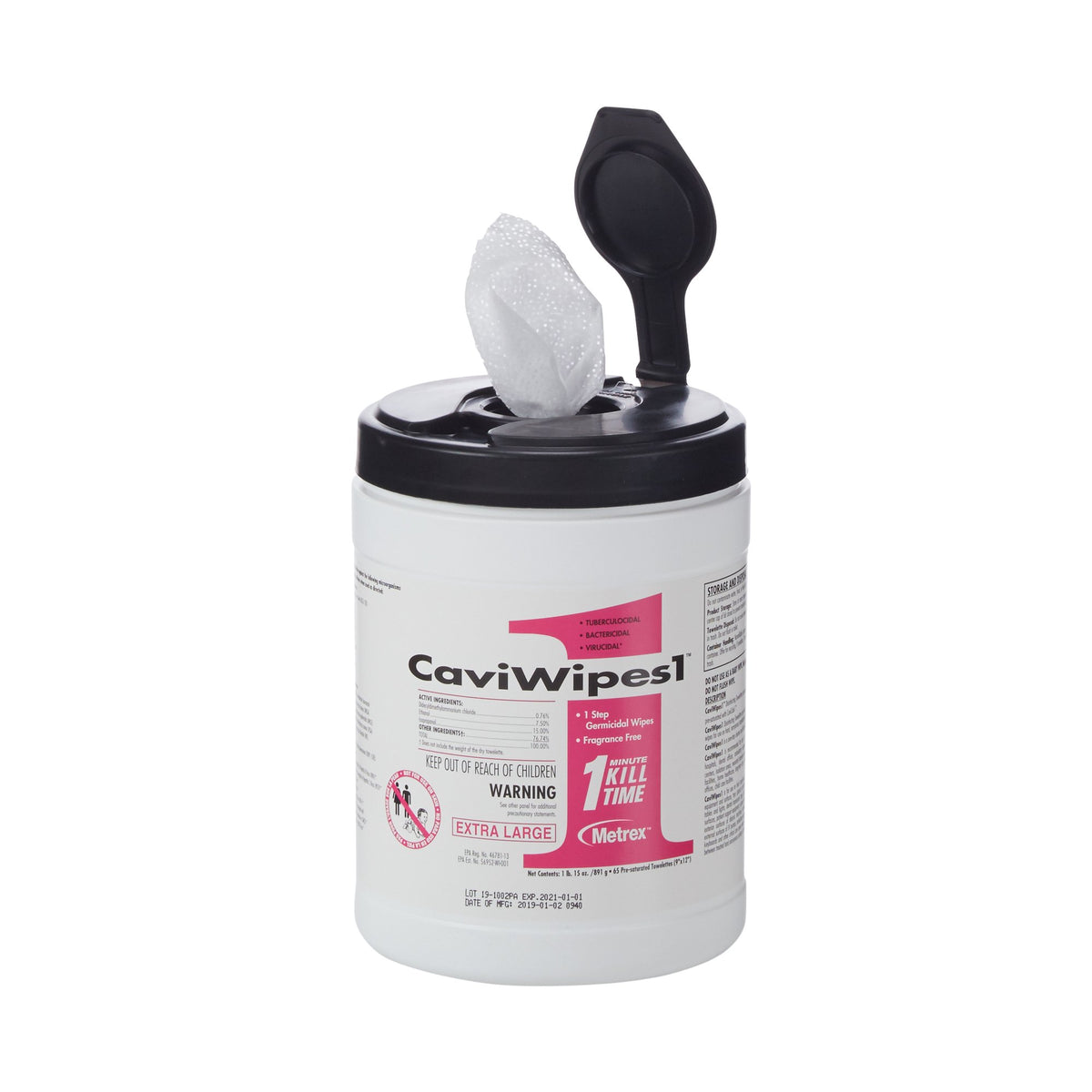CaviWipes1 Surface Disinfectant, Alcohol Based, nonsterile, Disposable - Housekeeping>Cleaners and Disinfectants - Metrex...