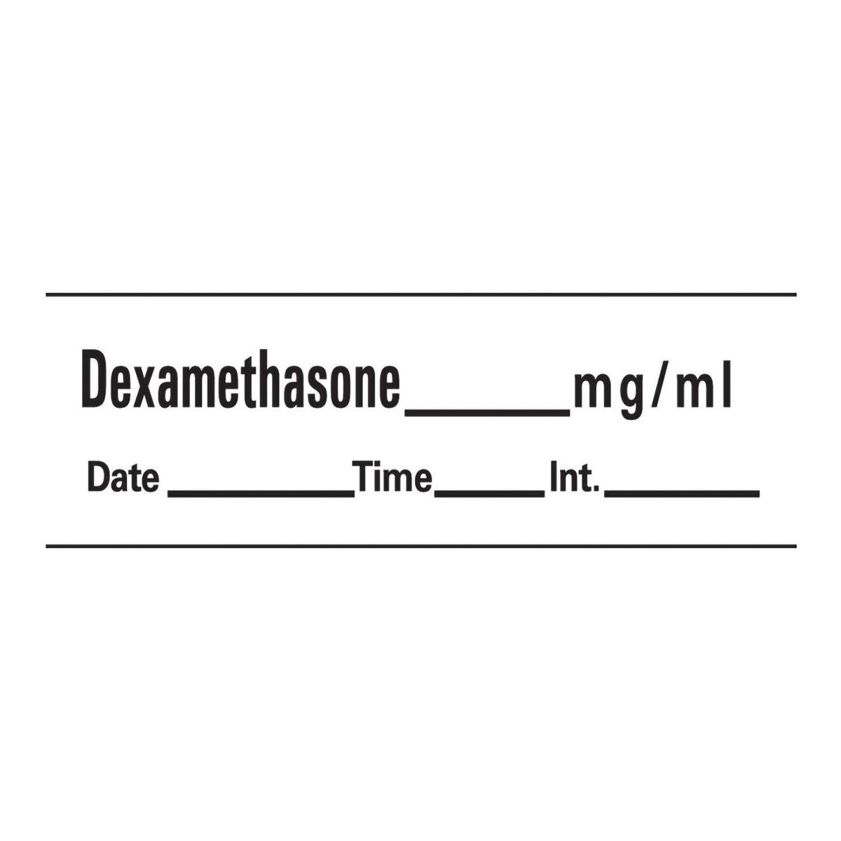 Barkley Anesthesia Label Tape, Dexamethasone, 1/2 x 1-1/2 Inch-Drug Label Barkley Anesthesia Label Tape Dexamethason_mg/mL Date_Time_Int White 1/2 X 1-1/2 Inch