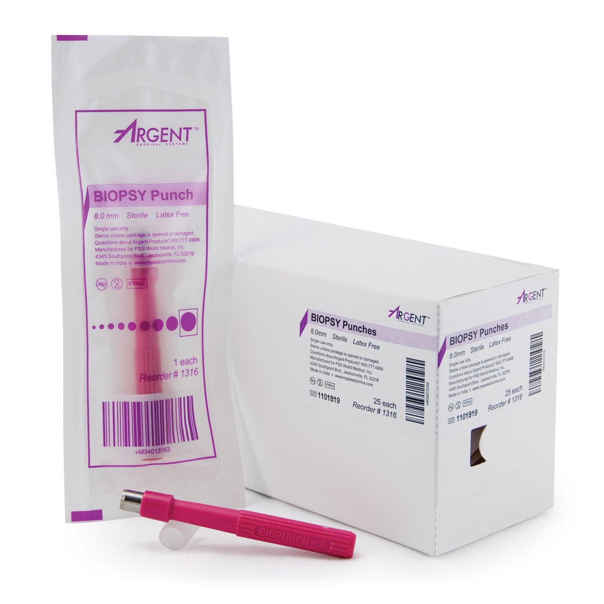 McKesson Argent™ Disposable Biopsy Punches, 8.0 mm - Instruments>Punches - McKesson Brand