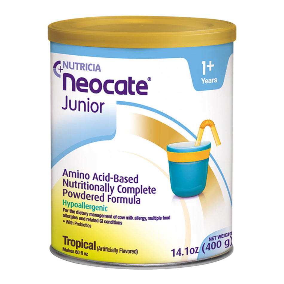 Nutricia Neocate� Junior Amino Acid-Based Nutritionally Completed Powdered Formula, Tropical Flavor, 400 grams-Pediatric Oral Supplement Neocate� Junior Tropical Flavor 14.1 oz. Can Powder Amino Acid Food Allergies