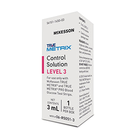 McKesson TRUE METRIX Glucose Control Solution, 3 mL-Blood Glucose Control Solution McKesson TRUE METRIX 3 mL Level 3