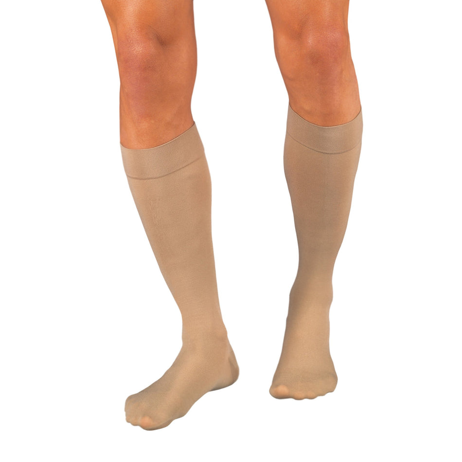 Relief Compression Knee-High Stockings, Large, Beige-Compression Stocking JOBST Relief Knee High Large Beige Closed Toe
