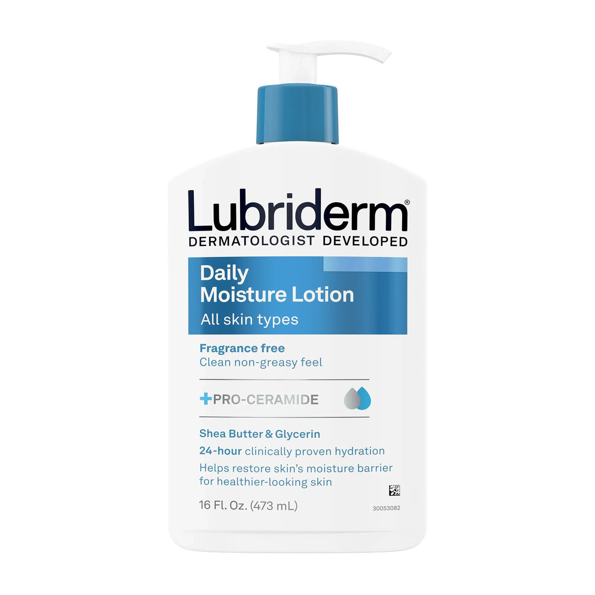 Lubriderm Daily Moisture Lotion-Hand and Body Moisturizer Lubriderm 16 oz. Pump Bottle Unscented Lotion CHG Compatible