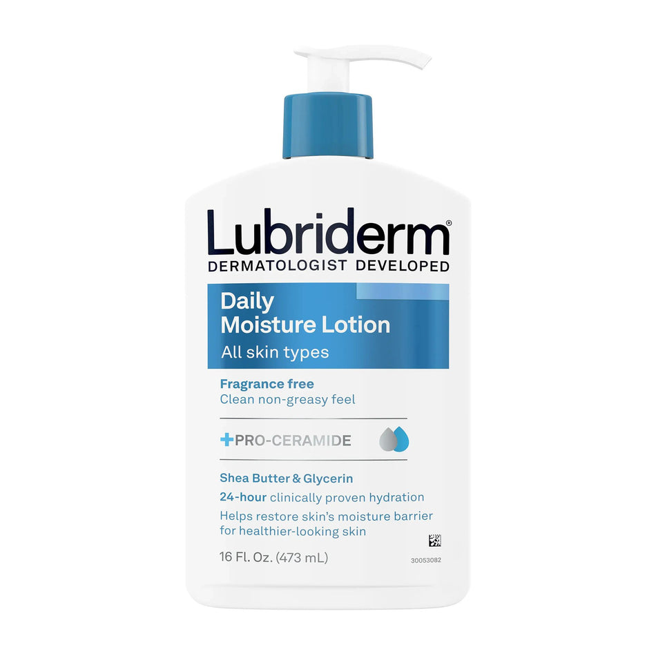 Lubriderm Daily Moisture Lotion-Hand and Body Moisturizer Lubriderm 16 oz. Pump Bottle Unscented Lotion CHG Compatible