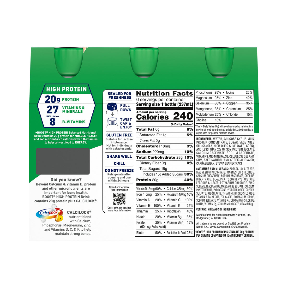 Boost® High Protein Strawberry Complete Nutritional Drink, 8-ounce Bottle - Nutritionals and Feeding Supplies>Nutritionals...