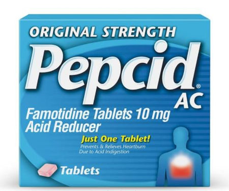 Pepcid AC Tablets Original Strength-Antacid Pepcid AC 10 mg Strength Tablet 30 per Box