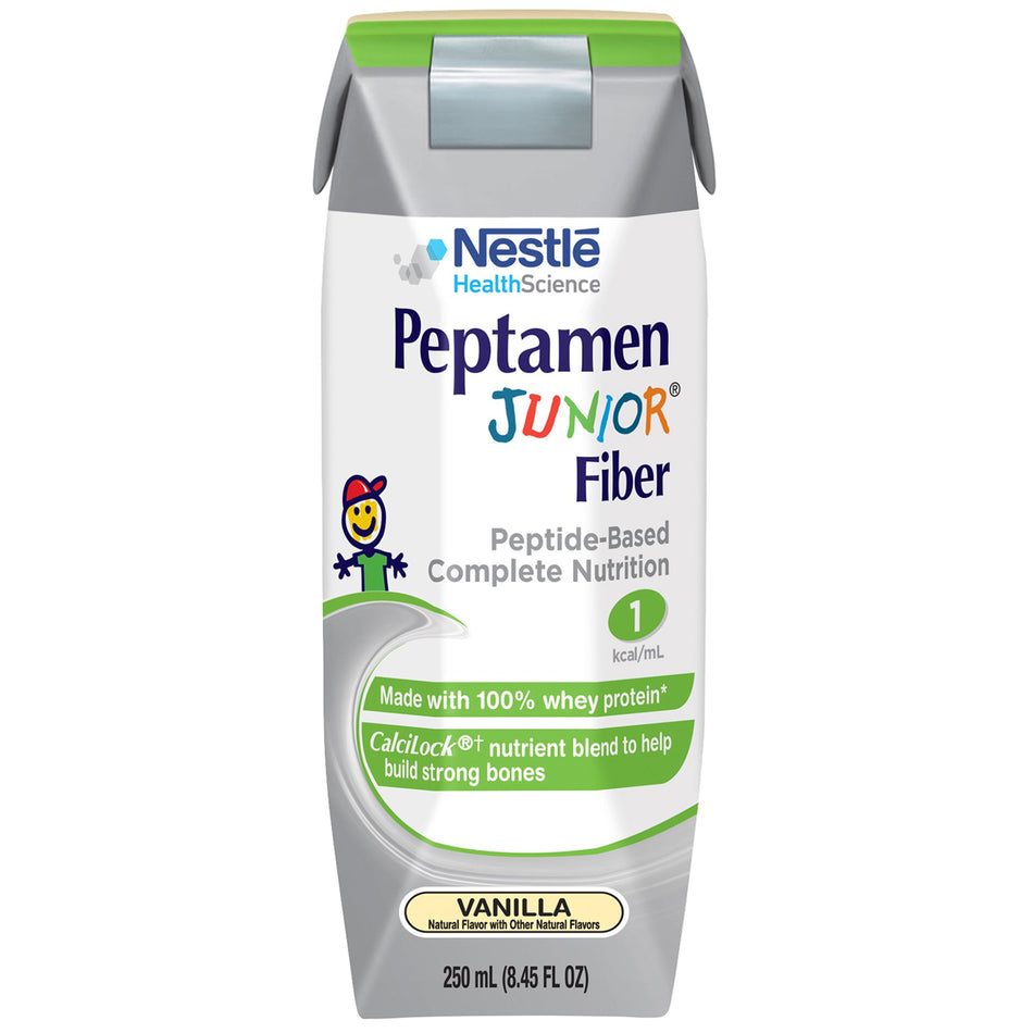 Peptamen Junior� Fiber Peptide-Based Complete Nutrition, Vanilla, 8.45-ounce Tetra Prisma�-Pediatric Oral Supplement Peptamen Junior� Fiber Vanilla Flavor 8.45 oz. Carton Liquid Fiber Impaired GI Function