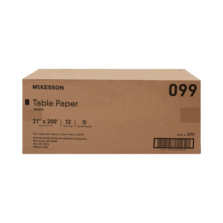 McKesson Smooth Table Paper, 21 Inch x 200 Foot, White-Table Paper McKesson 21 Inch Width 200 Foot Length White Smooth