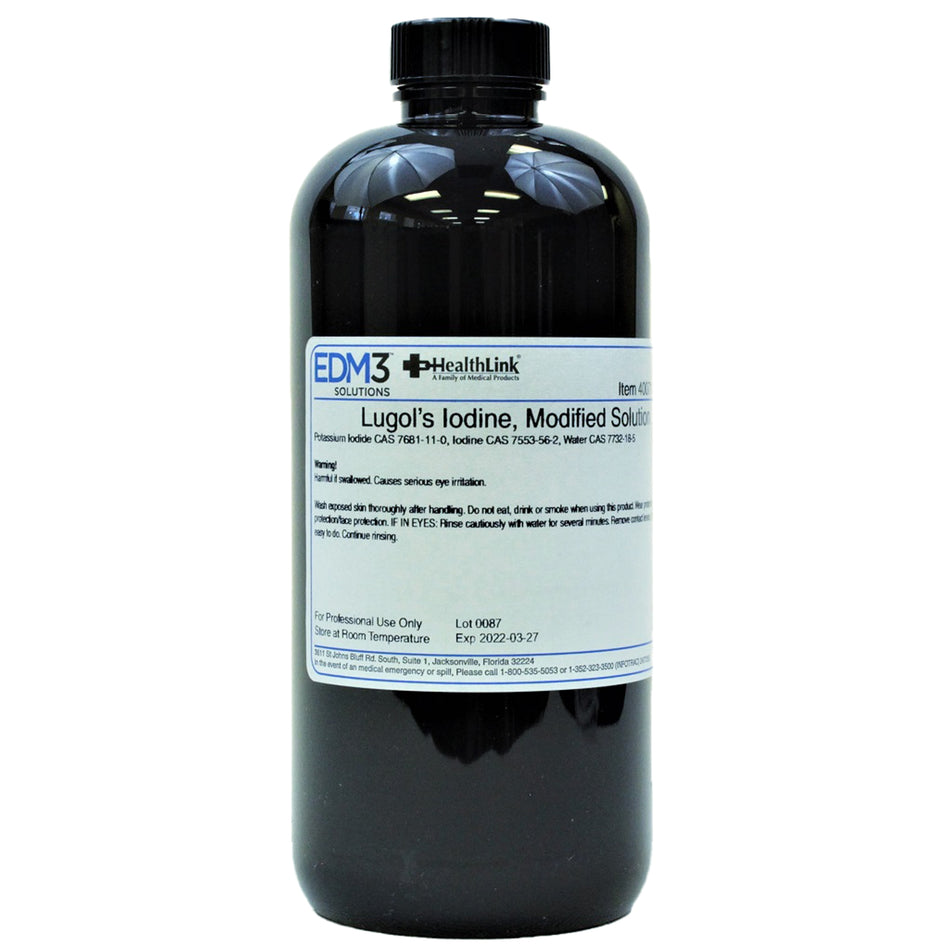 Healthlink Lugol's Iodine, Modified, 2.1%-"Modified Lugol's Iodine Stain, 2.1% 16 oz."