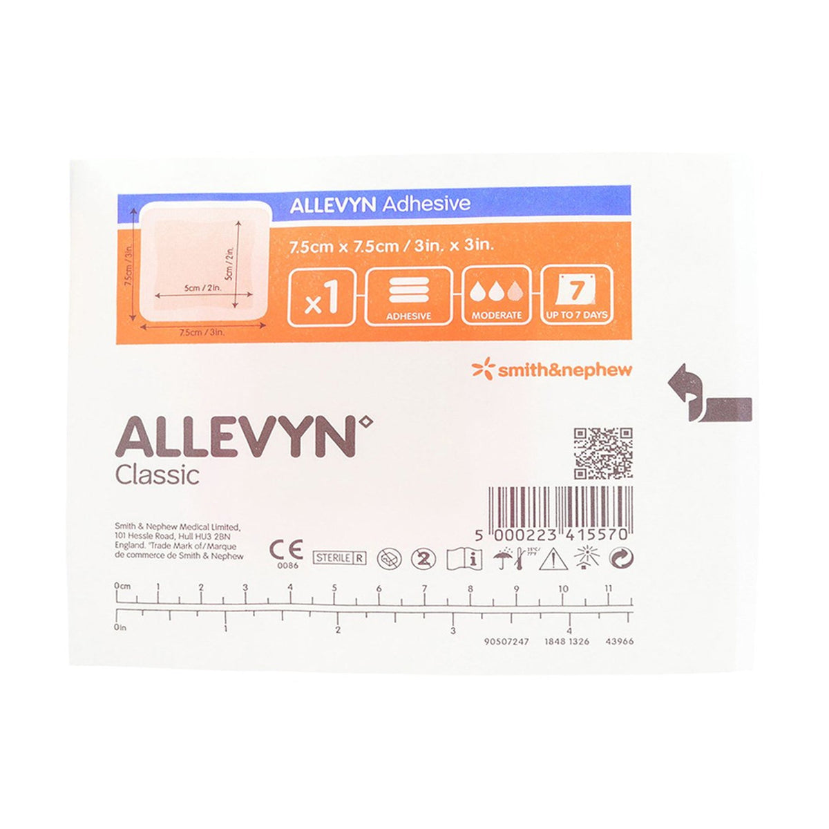 Allevyn Adhesive with Border Foam Dressing, 3 x 3 Inch - Wound Care>Advanced Wound Care>Foam Dressings - Smith & Nephew