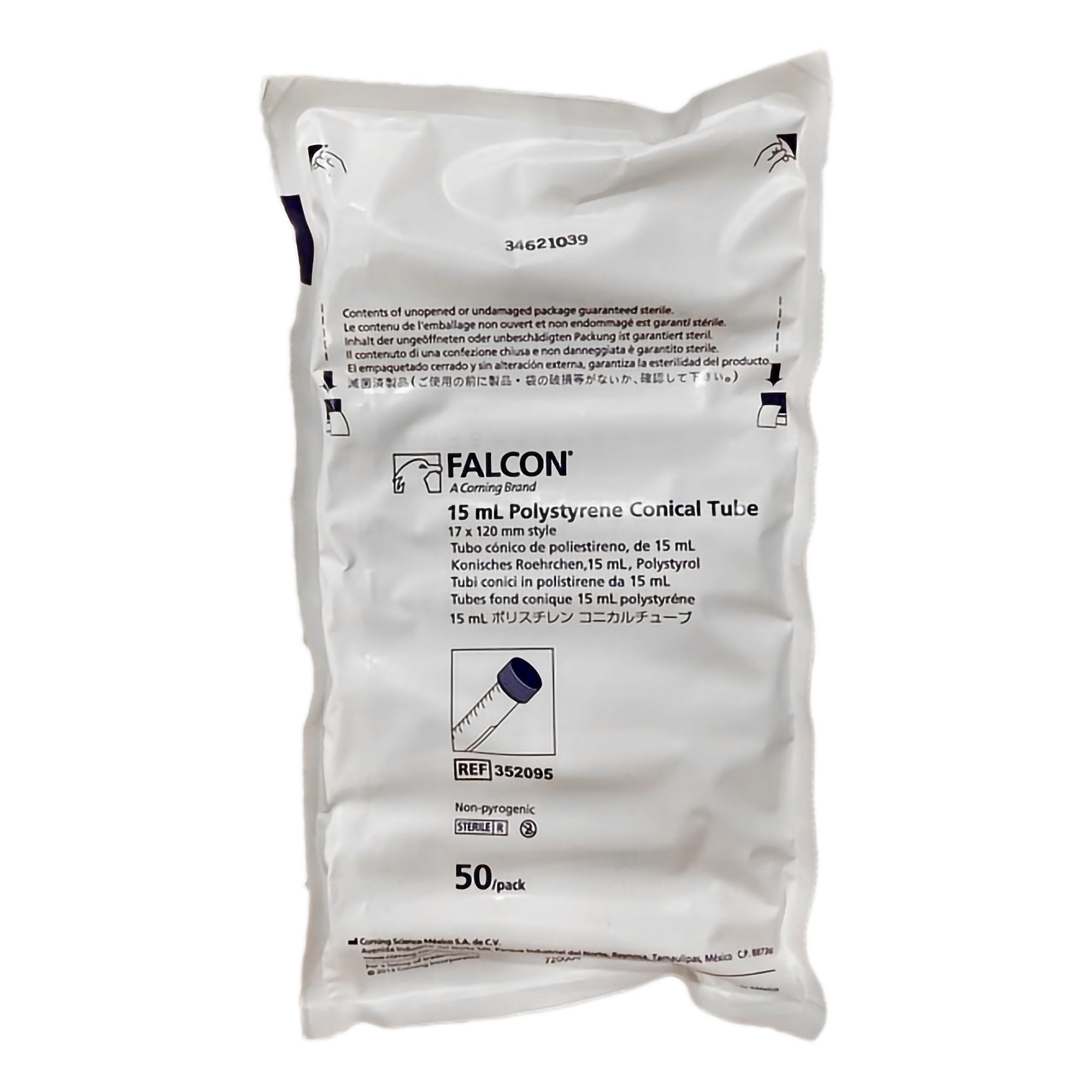 Falcon Centrifuge Tube, 17 x 120 mm, 15 mL-Falcon Centrifuge Tube Plain 15 mL Screw Cap Polystyrene Tube