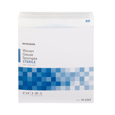 McKesson Sterile Gauze Sponge, 4 x 4 Inch, 12-Ply-Gauze Sponge McKesson 4 X 4 Inch 12-Ply Sterile 2 per Pack