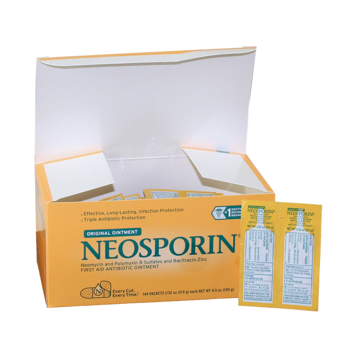 Neosporin Bacitracin / Neomycin / Polymyxin B First Aid Antibiotic-First Aid Antibiotic Neosporin Ointment 0.9 Gram Individual Packet