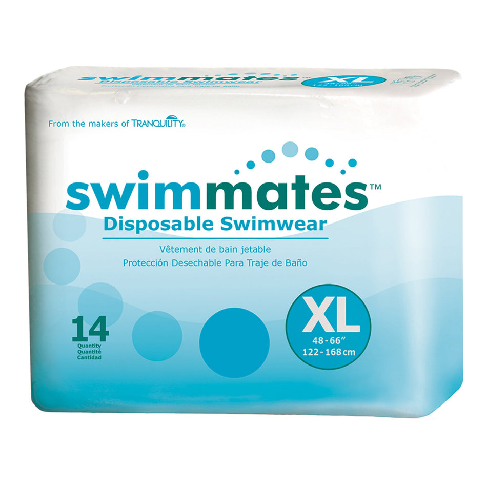 Swimmates Bowel Containment Swim Brief, Extra Large-Unisex Adult Bowel Containment Swim Brief Swimmates Pull On with Tear Away Seams X-Large Disposable Moderate Absorbency