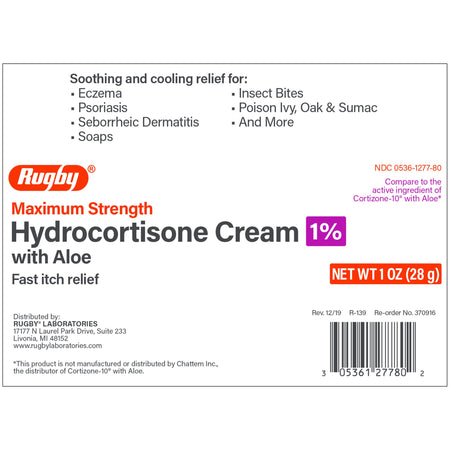 Rugby Hydrocortisone Itch Relief Cream, 1-ounce Tube-Itch Relief 1% Strength Cream 1 oz. Tube