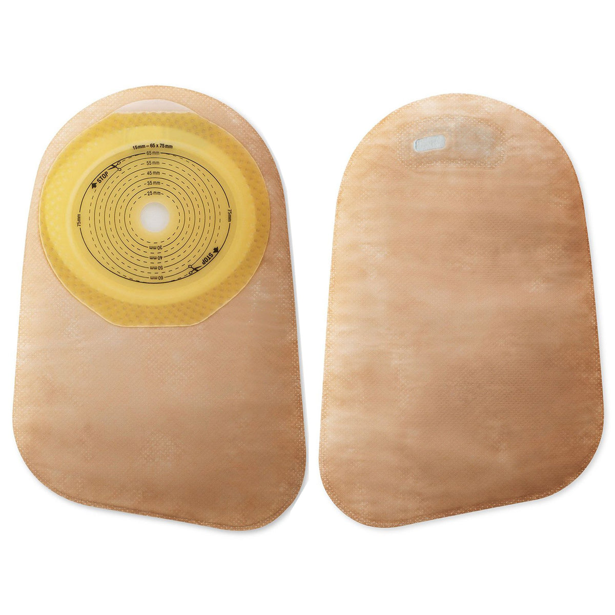 Premier One-Piece Closed End Beige Colostomy Pouch, 9 Inch Length, 1-3/16 Inch Stoma-"Ostomy Pouch Premier One-Piece System 9 Inch Length Flat, Pre-Cut 1-3/16 Inch Stoma Closed End"