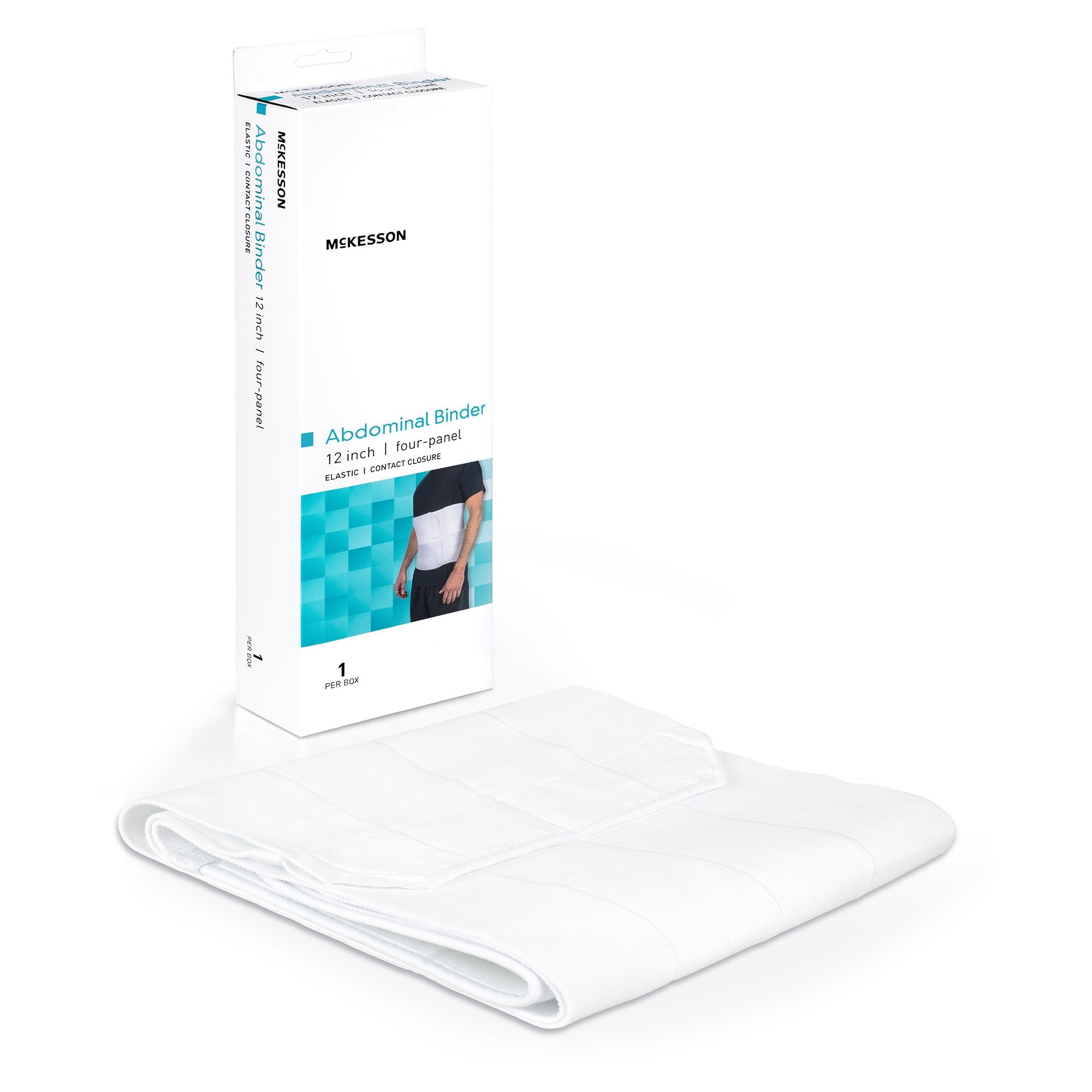 McKesson 4-Panel Abdominal Support, Medium / Large-Abdominal Binder McKesson Medium / Large Hook and Loop Closure 45 to 62 Inch Waist Circumference 12 Inch Height Adult