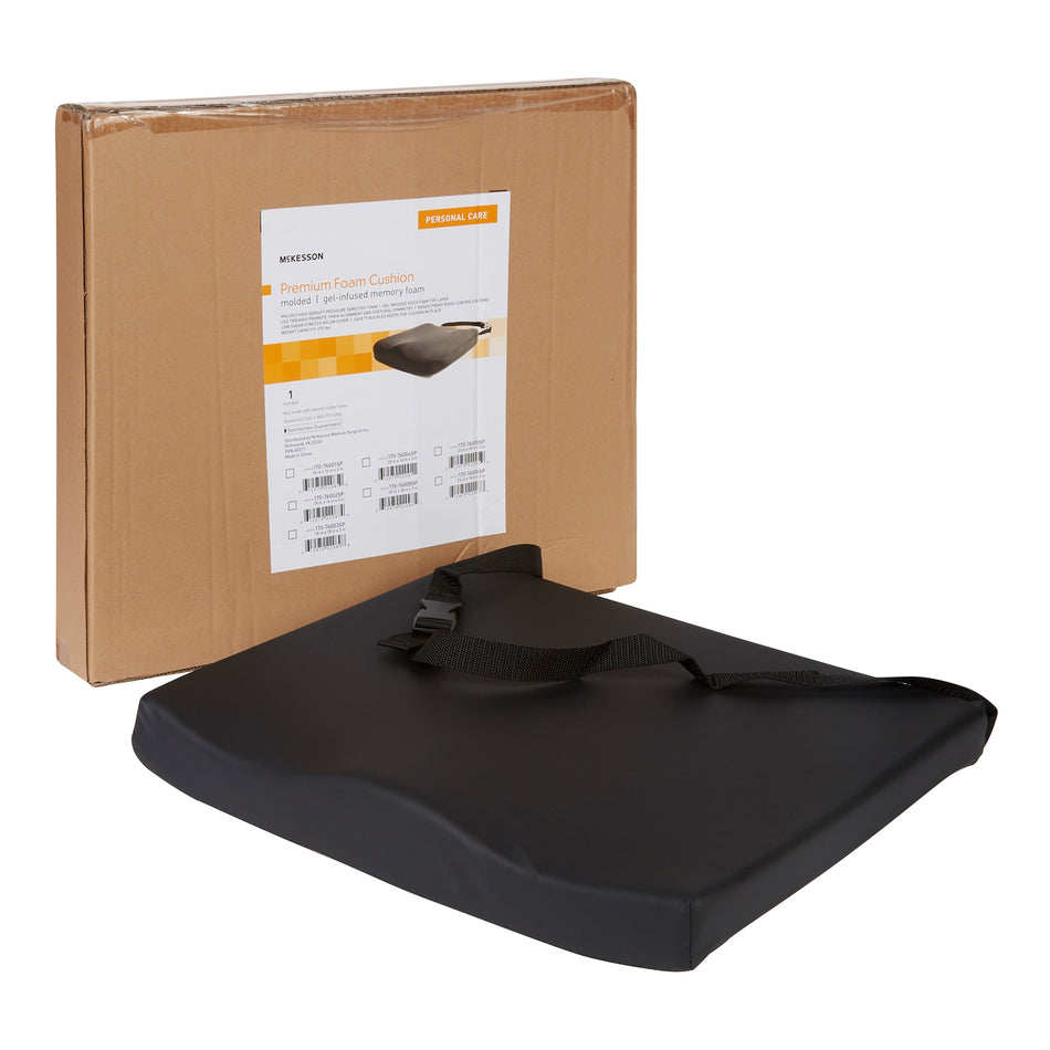 McKesson Premium Molded Foam Seat Cushion, 22 x 18 x 3 Inch-Contoured Seat Cushion McKesson 22 W X 18 L X 3 D Inch Molded Foam