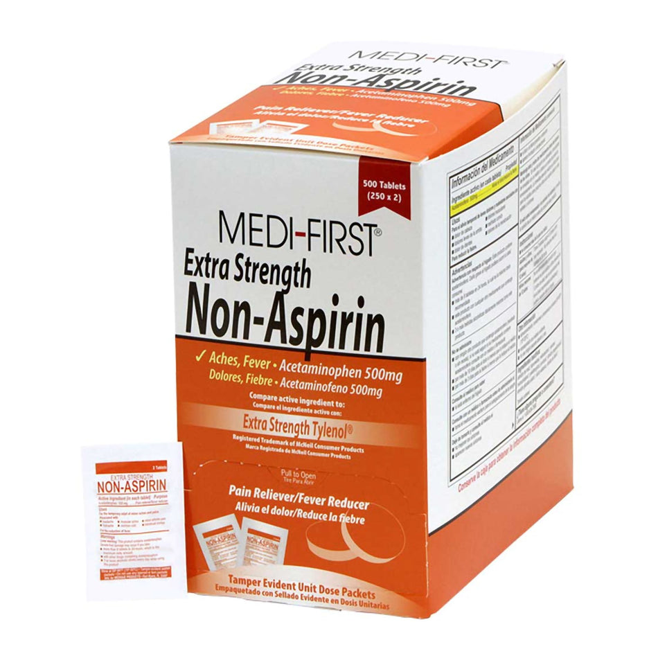 Medi-First Acetaminophen Pain Relief-Pain Relief Medi-First 500 mg Strength Acetaminophen Tablet 250 per Box