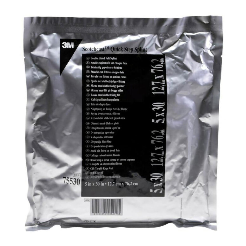 Padded Precut Splint 3M™ Scotchcast™ Quick Step Double Sided Felt 5 X 30 Inch Felt / Fiberglass White