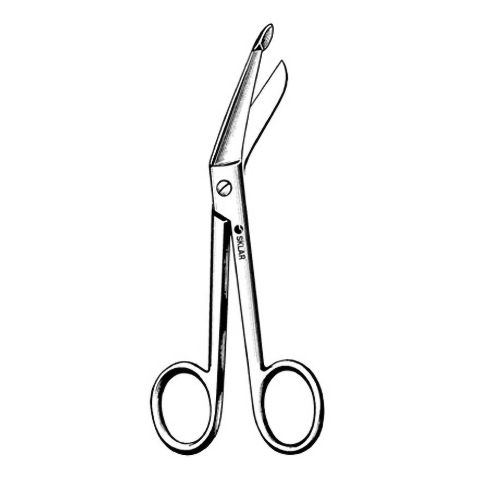 Sklar Bandage Scissors-Bandage Scissors Sklar Lister 5-1/2 Inch Length OR Grade Stainless Steel Finger Ring Handle Angled Blunt Tip / Blunt Tip