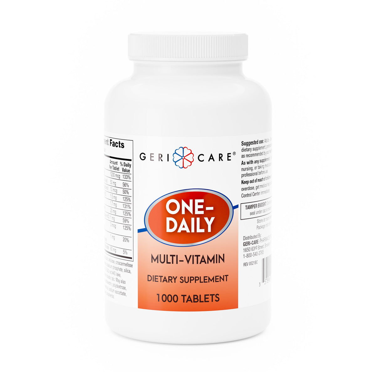 Geri-Care One-Daily Multivitamin Supplement-"Multivitamin Supplement Geri-Care Tablet 1,000 per Bottle"