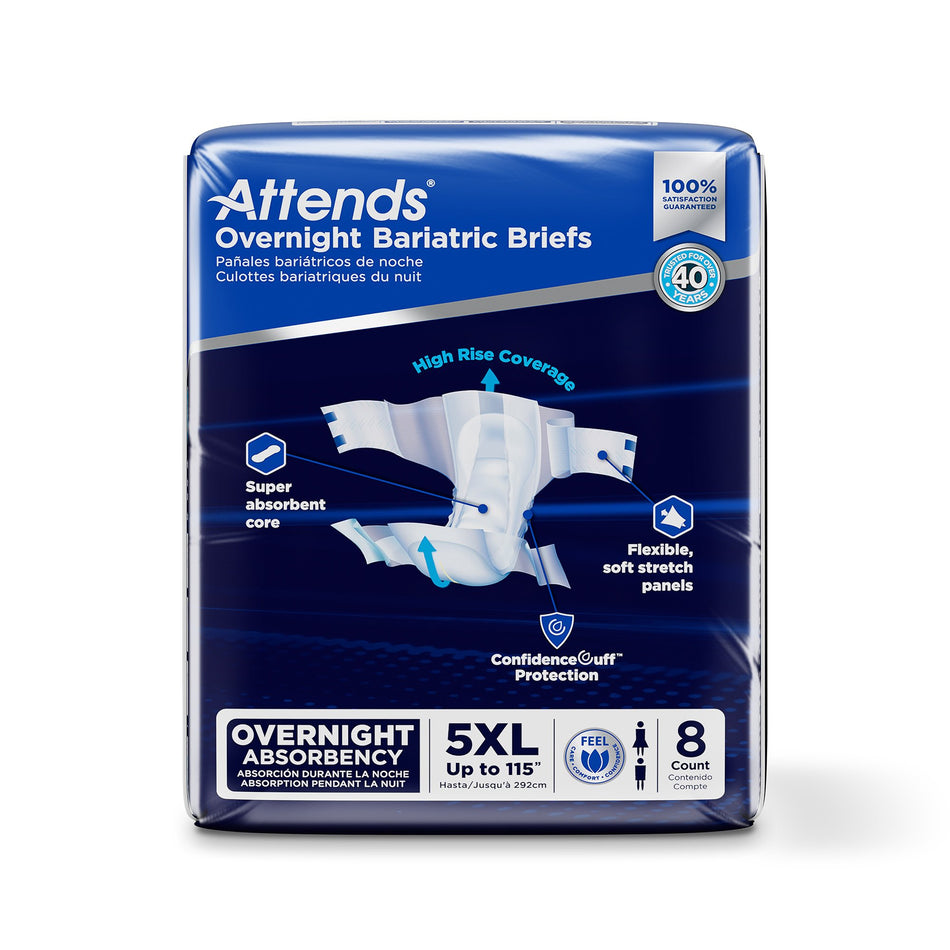 Attends® Overnight Bariatric Briefs, 5X-Large - Incontinence>Adult Briefs and Protective Undergarments - Attends Healthcar...
