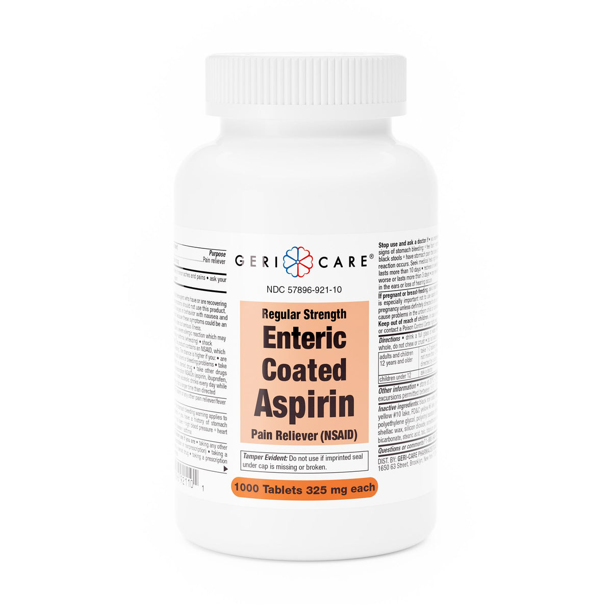 Geri-Care Aspirin Pain Relief-"Pain Relief Geri-Care 325 mg Strength Aspirin Tablet 1,000 per Bottle"