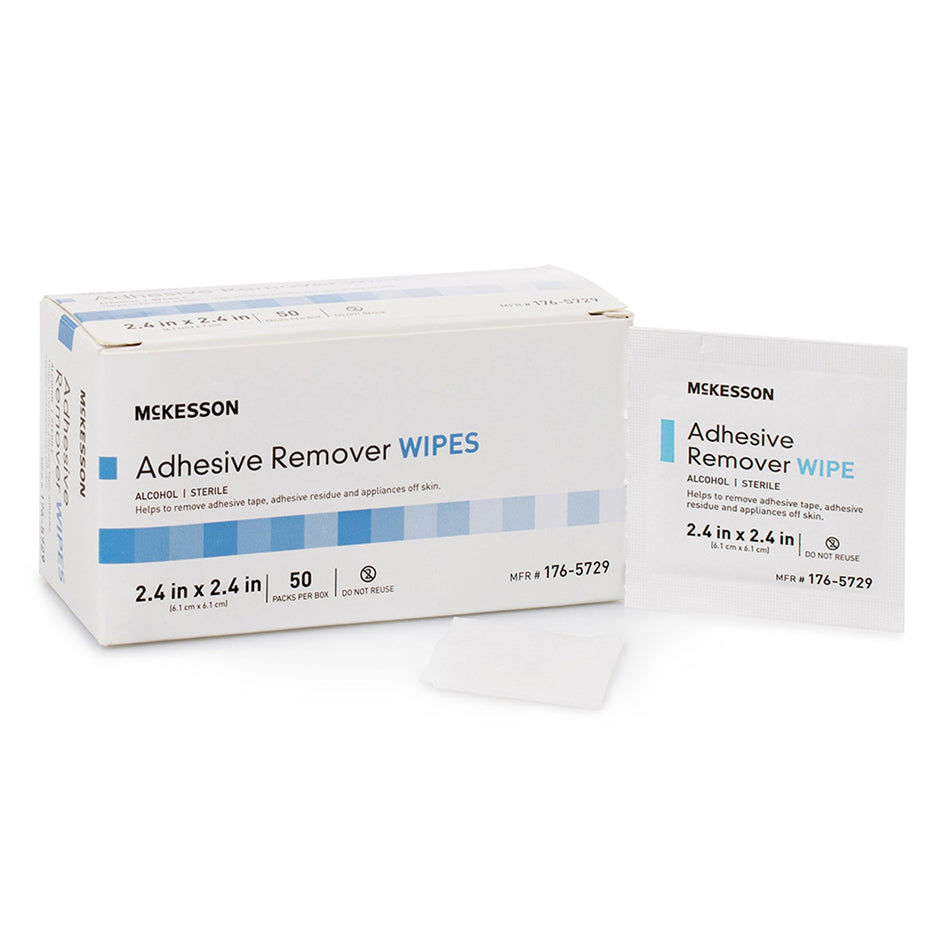 McKesson Adhesive Remover, 2-2/5 x 2-2/5 Inch Wipe-Adhesive Remover McKesson Wipe 50 per Box