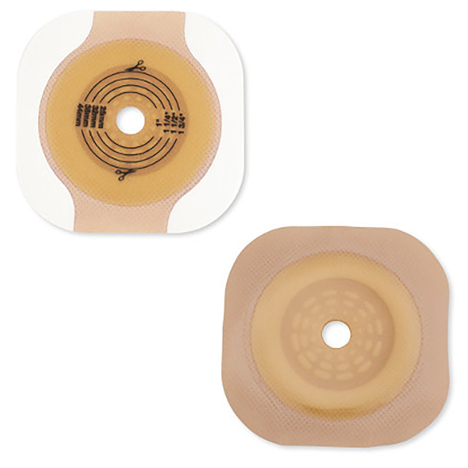 New Image Flat CeraPlus Skin Barrier, Extended Wear, Beige, 2.25" Flange, 1.75" Opening-"Ostomy Barrier New Image CeraPlus Trim to Fit, Extended Wear Adhesive Tape Borders 57 mm Flange Red Code System Up to 1-3/4 Inch Opening"