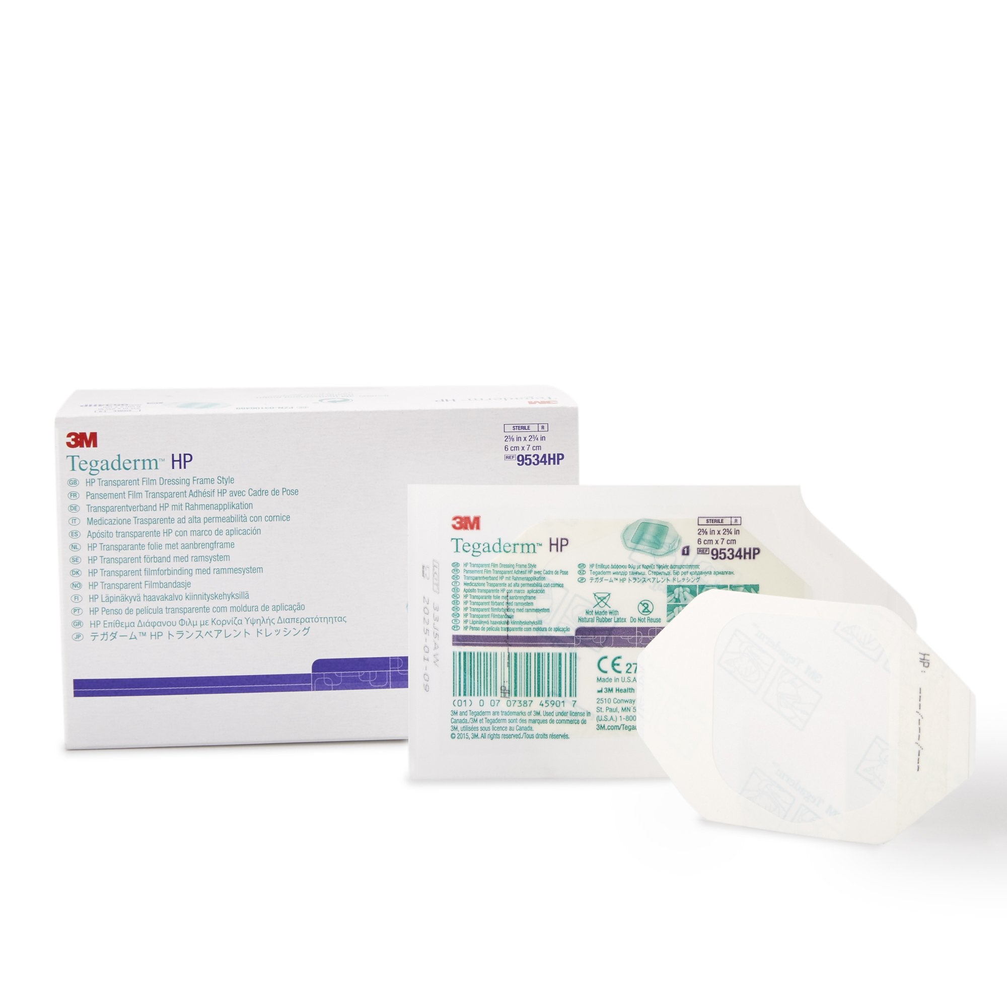 3M Tegaderm HP Transparent Film Dressing, 2-3/8 x 2-3/4 Inch-Transparent Film Dressing 3M Tegaderm HP 2-3/8 X 2-3/4 Inch Frame Style Delivery Rectangle Sterile
