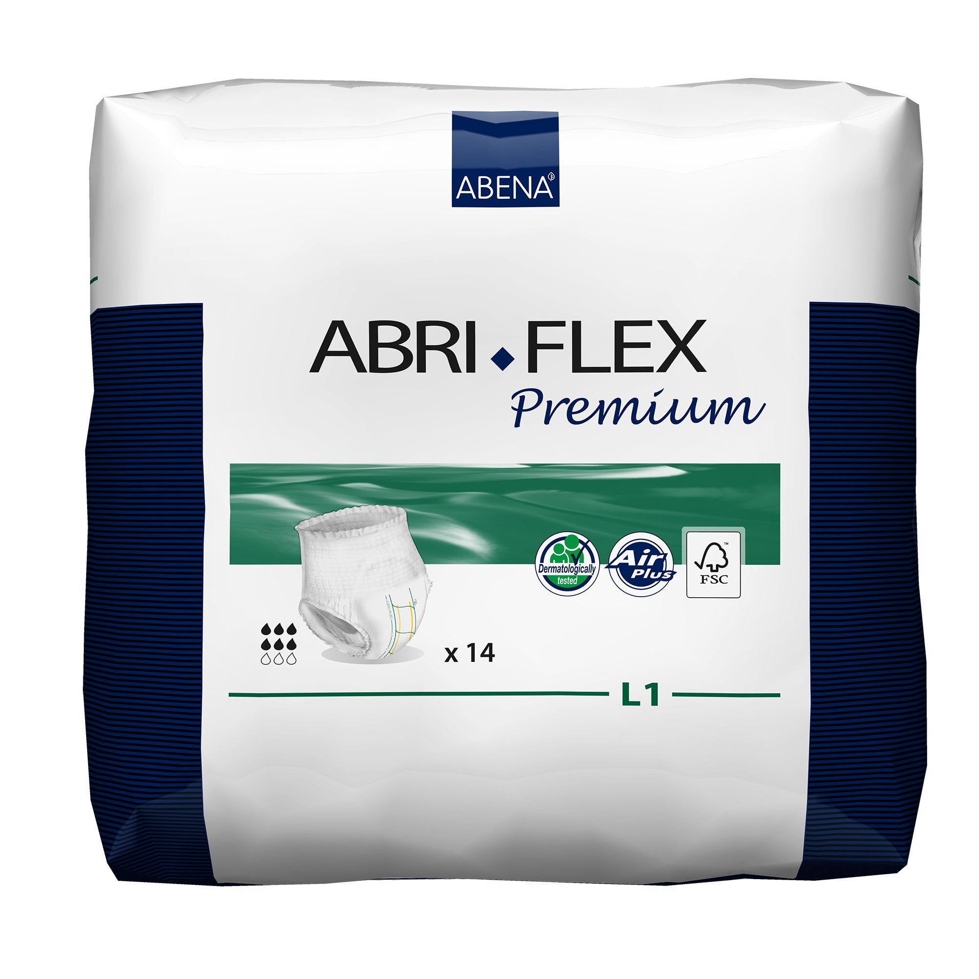 Abri-Flex Premium L1 Absorbent Underwear, Large-Unisex Adult Absorbent Underwear Abri-Flex Premium L1 Pull On with Tear Away Seams Large Disposable Moderate Absorbency