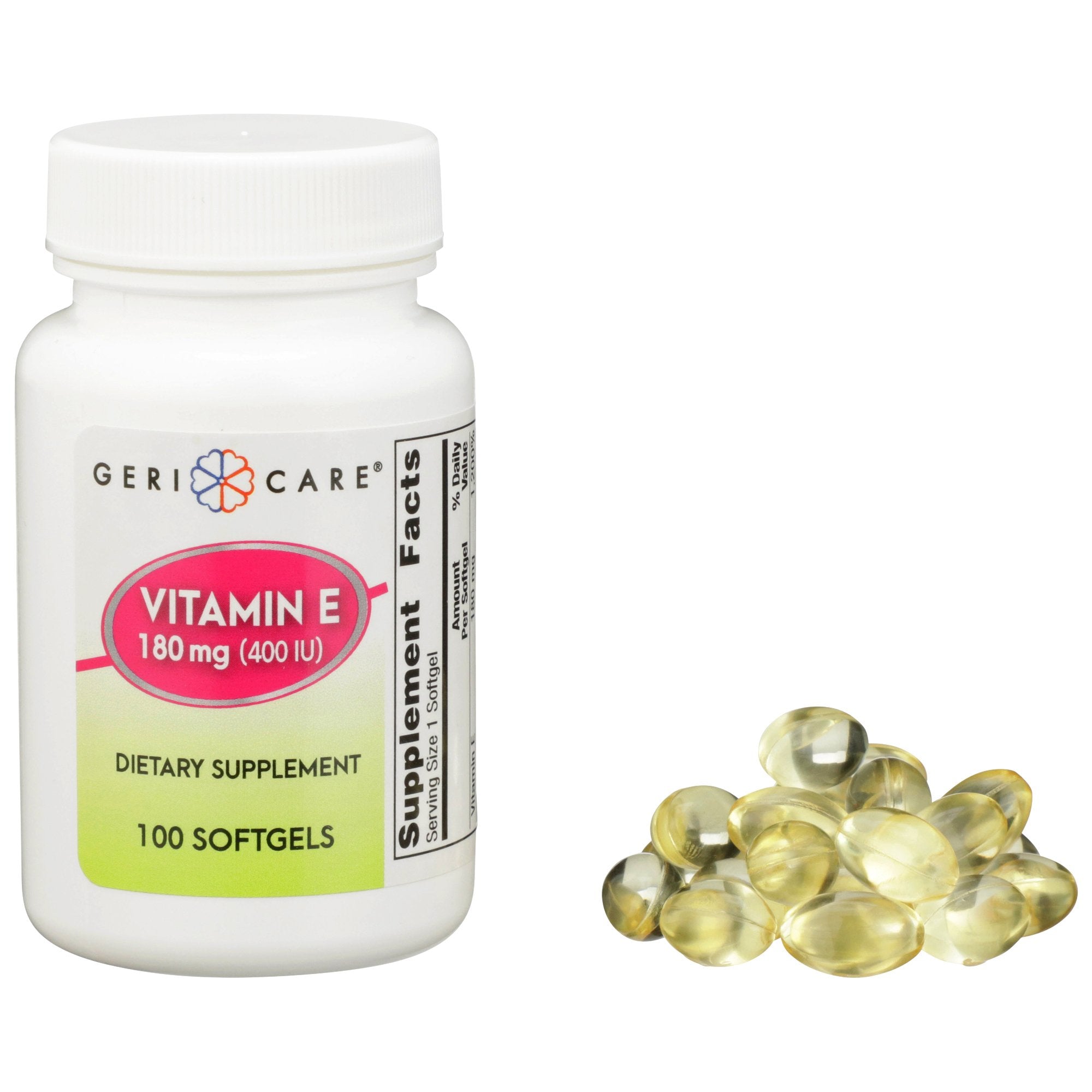 Geri-Care Vitamin E Supplement-Vitamin Supplement Geri-Care Vitamin E 400 IU Strength Softgel 100 per Bottle