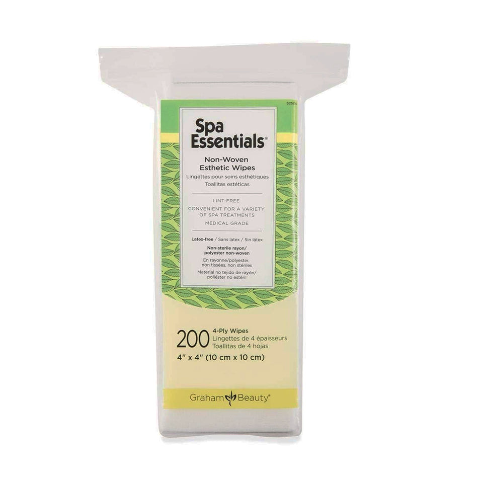 Spa Essentials Esthetic Wipe, 4 x 4 Inch-Esthetic Wipe Spa Essentials 4 X 4 Inch White Disposable