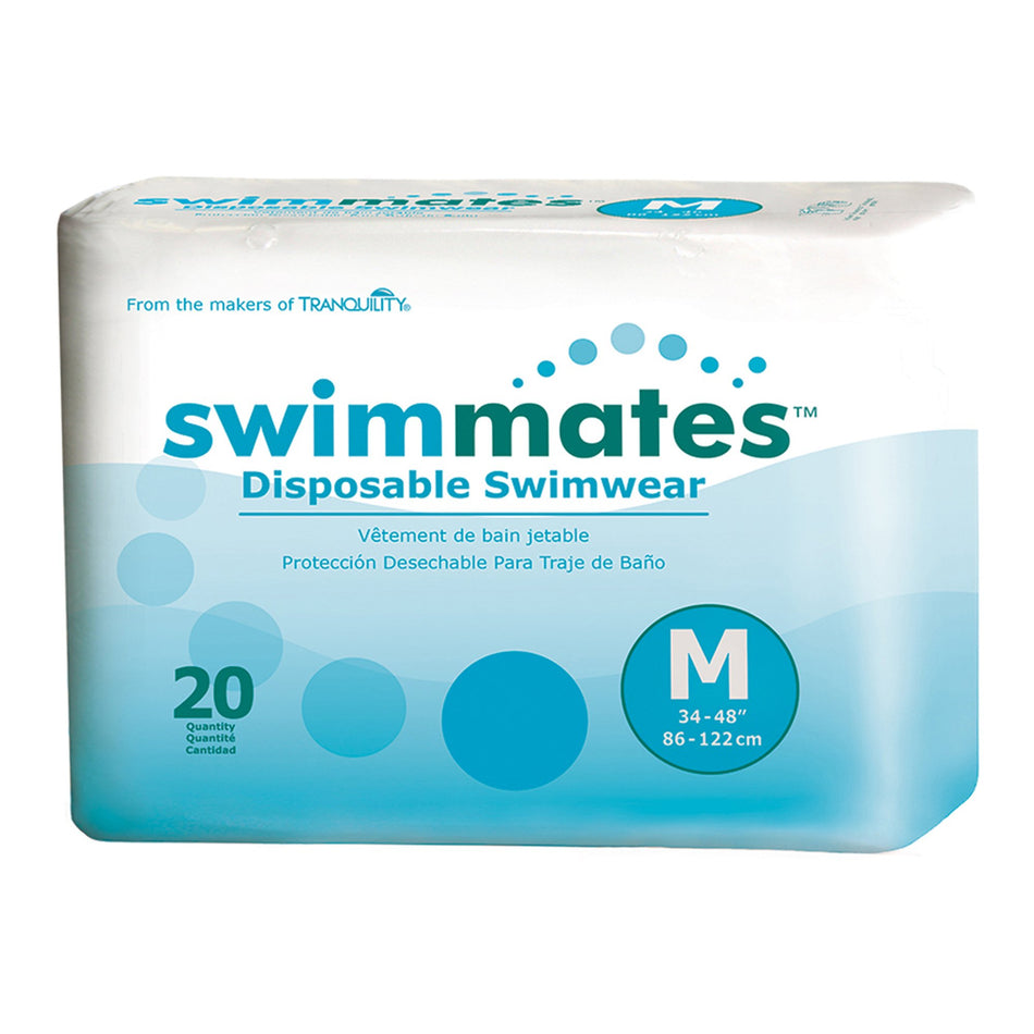 Swimmates Bowel Containment Swim Brief, Medium-Unisex Adult Bowel Containment Swim Brief Swimmates Pull On with Tear Away Seams Medium Disposable Moderate Absorbency