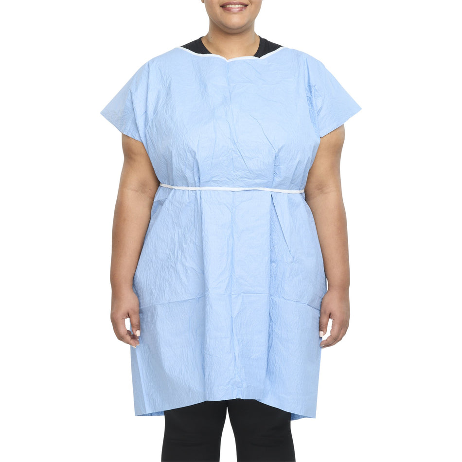Graham Medical Patient Exam Gown, Extra Large, Blue-Patient Exam Gown X-Large Blue Disposable