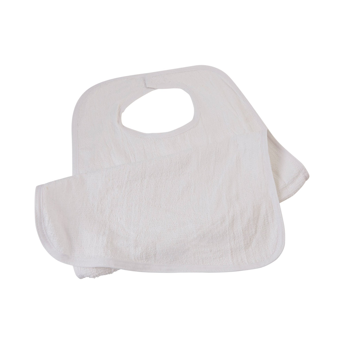 Beck's Classic Terry Adult Bib, White-Bib Hook and Loop Closure Reusable Terry Cloth