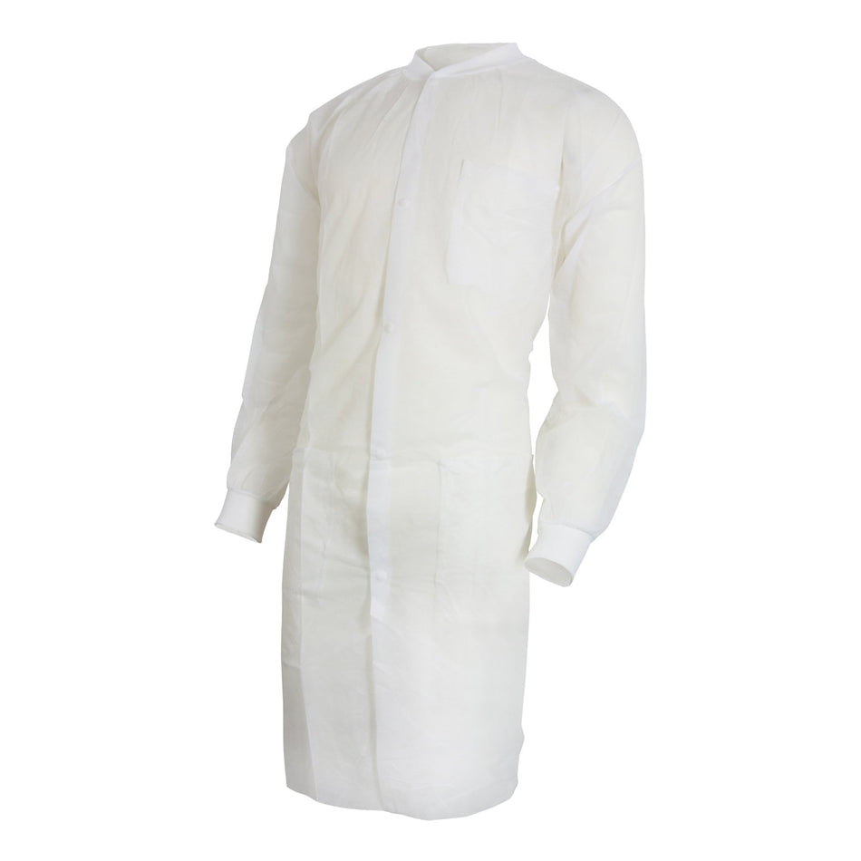 McKesson Lab Coat, Large / X-Large, White-Lab Coat McKesson White Large / X-Large Knee Length Spunbond Polypropylene Disposable