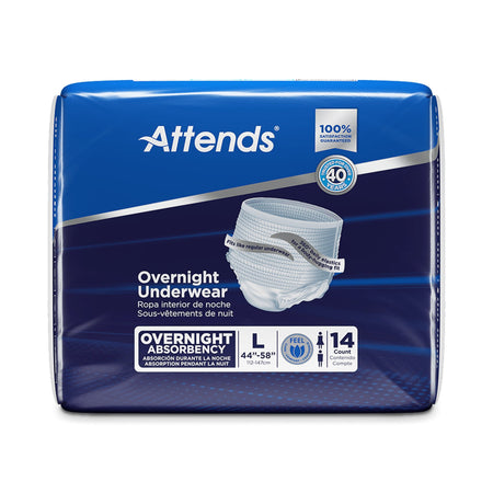 Attends® Overnight Underwear with Extended Wear Protection, Large - Incontinence>Adult Briefs and Protective Undergarments...