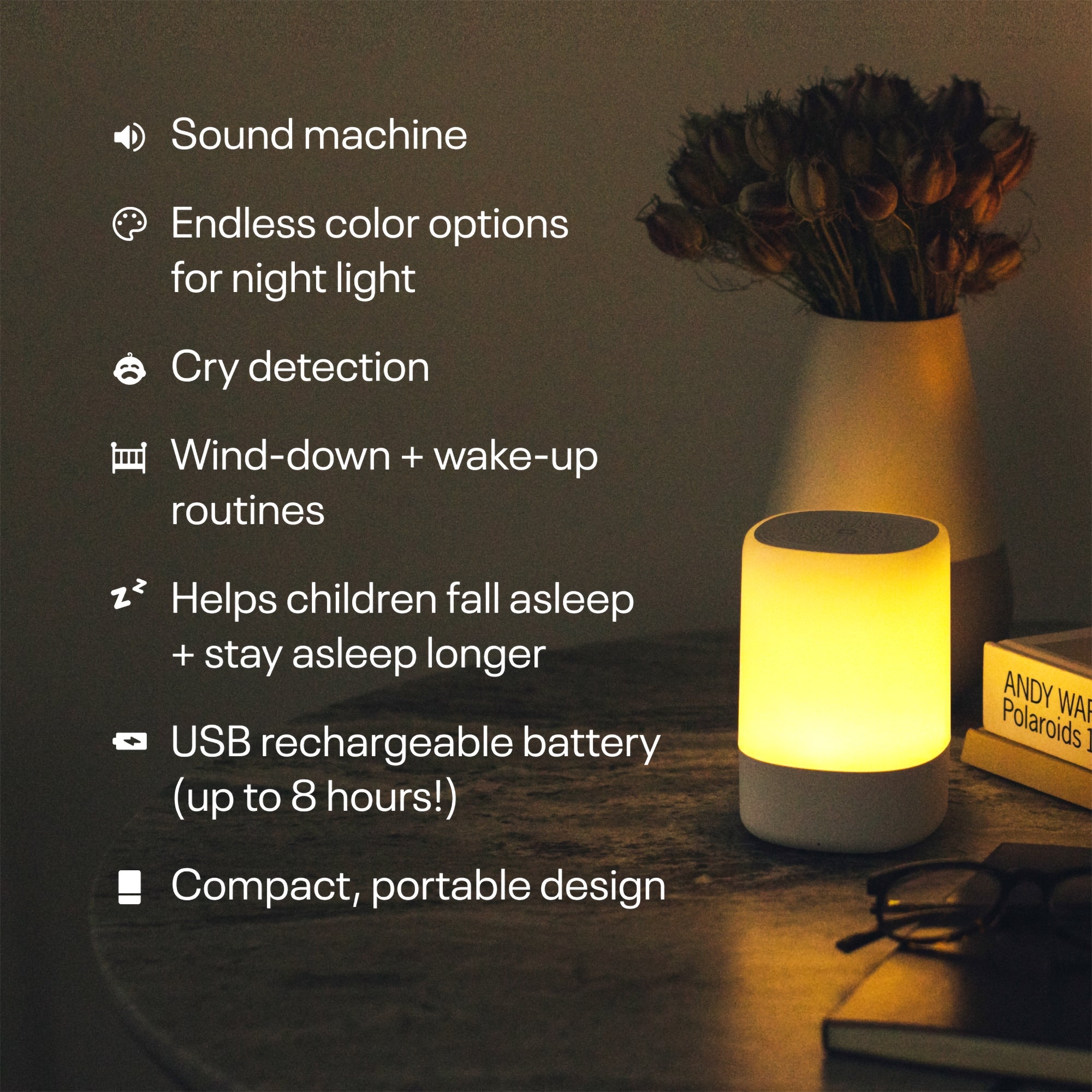 Nanit Sound + Light Machine for Babies-Sound Machine with Night Light Nanit 3-1/2 X 3-1/2 X 5-1/4 Inch