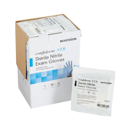 McKesson Confiderm® STR Nitrile Exam Glove, Medium, Blue - Gloves>Exam Gloves - McKesson Brand