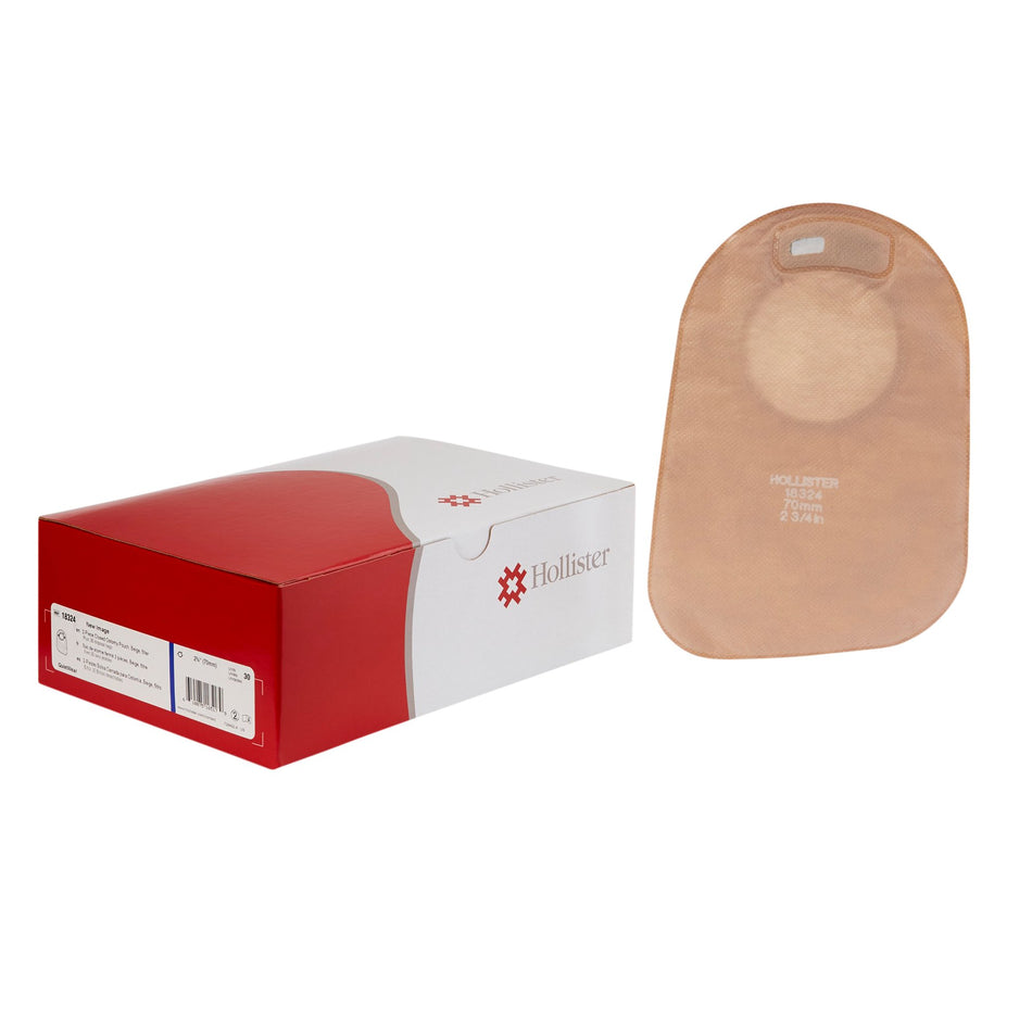 New Image Two-Piece Closed End Beige Filtered Ostomy Pouch, 9 Inch Length, 2 Inch Flange-Ostomy Pouch New Image Two-Piece System 9 Inch Length Closed End