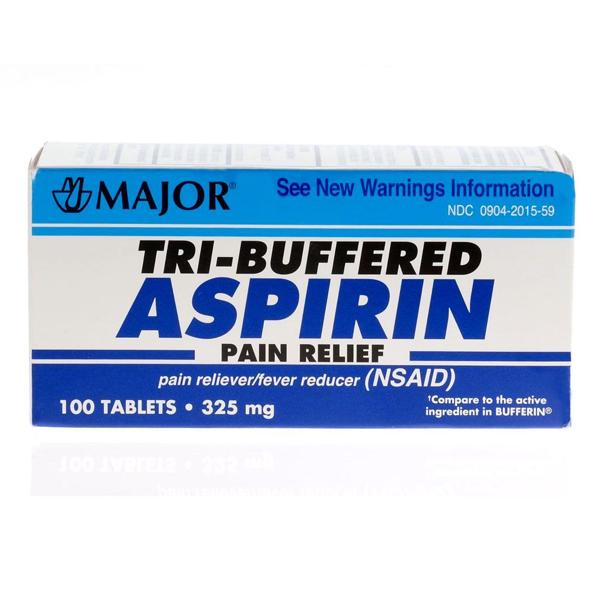 Major Aspirin / Calcium Carbonate Pain Relief-Pain Relief Major 325 mg Strength Aspirin / Calcium Carbonate Tablet 100 per Bottle