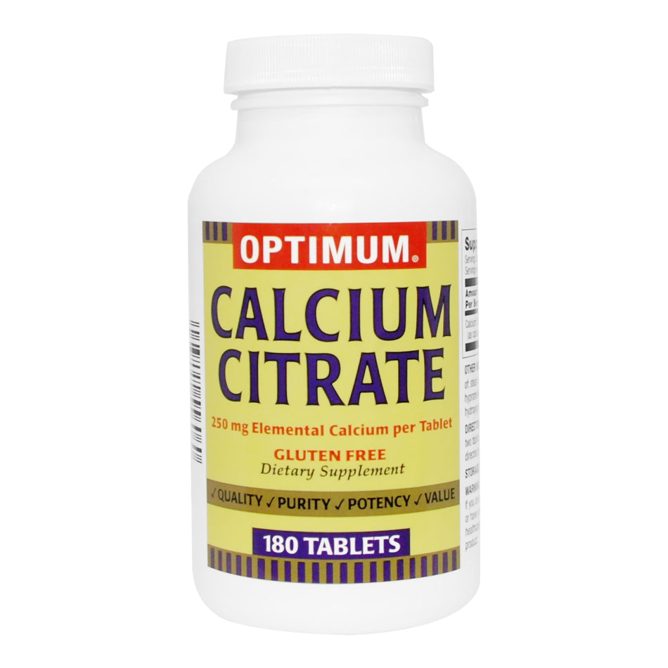 Optimum Calcium Citrate Supplement-Joint Health Supplement Calcium 250 mg Strength Tablet 180 per Bottle