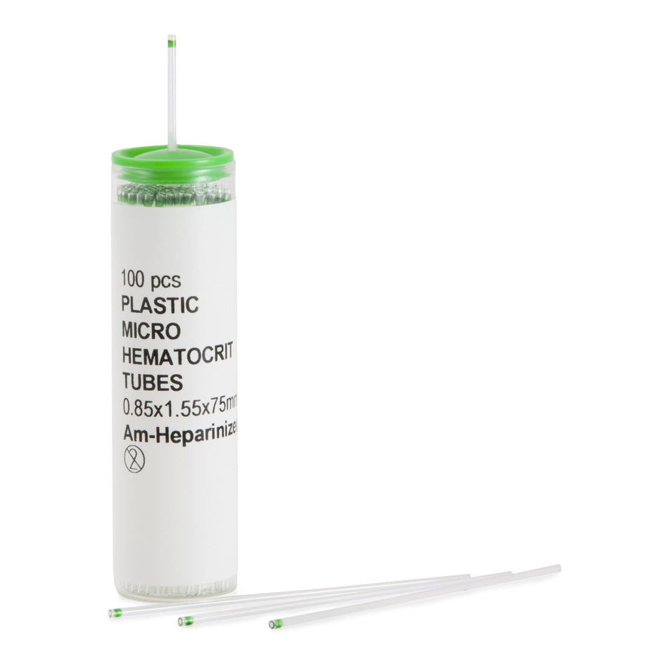 McKesson Capillary Blood Collection Tube, 0.8 x 1.5 x 75 mm-McKesson Capillary Blood Collection Tube Ammonium Heparin Additive Without Closure Plastic Tube