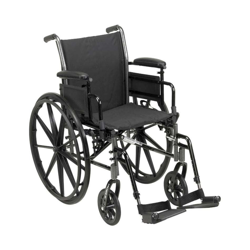 drive� Cruiser III Lightweight Wheelchair-Lightweight Wheelchair McKesson Dual Axle Desk Length Arm Elevating Legrest Black Upholstery 20 Inch Seat Width Adult 300 lbs. Weight Capacity