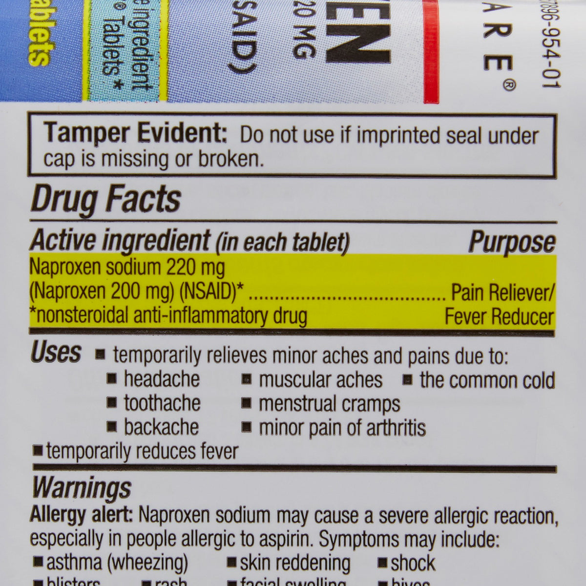 Geri-Care Naproxen Sodium Pain Relief-Pain Relief McKesson Brand 220 mg Strength Naproxen Sodium Tablet 100 per Bottle