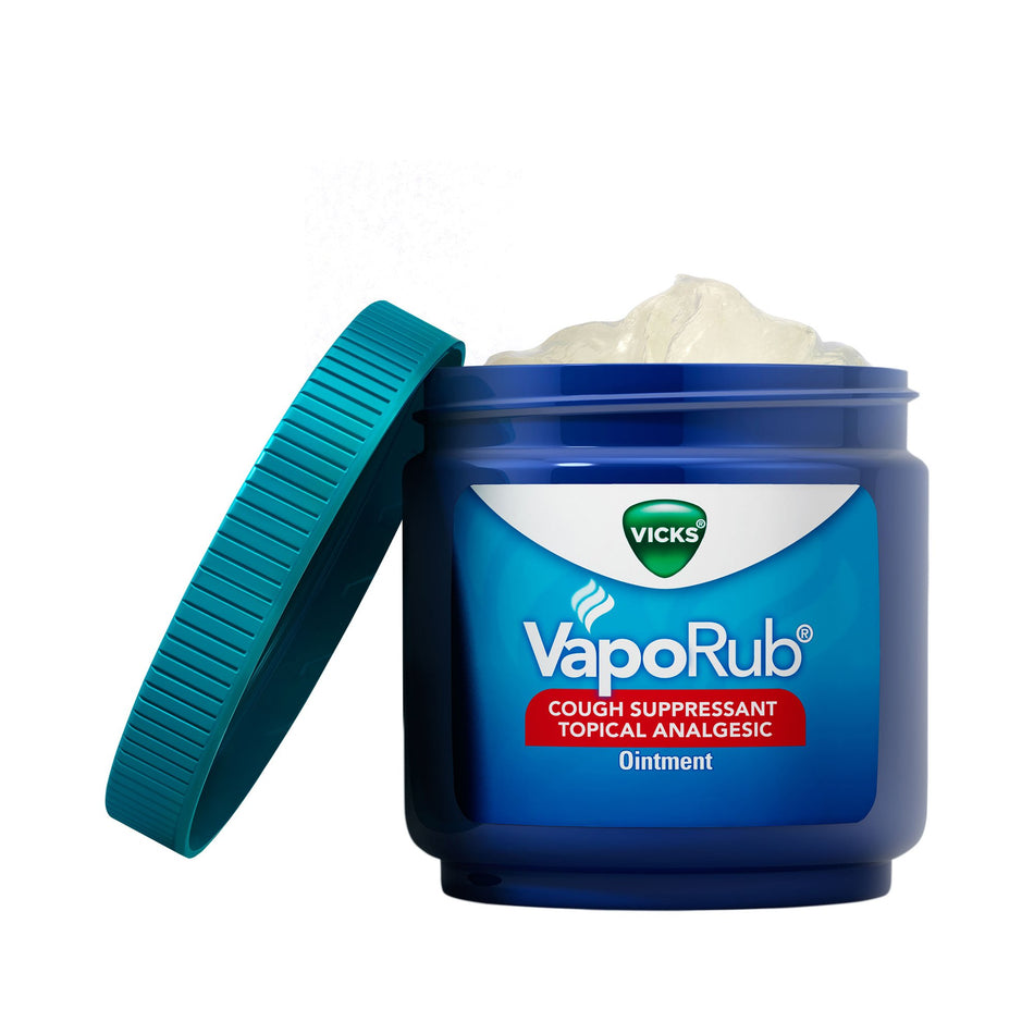 Vicks VapoRub Camphor / Menthol / Eucalyptus Oil Chest Rub-Chest Rub Vicks VapoRub 4.8% - 1.2% - 2.6% Strength Ointment 6 oz.