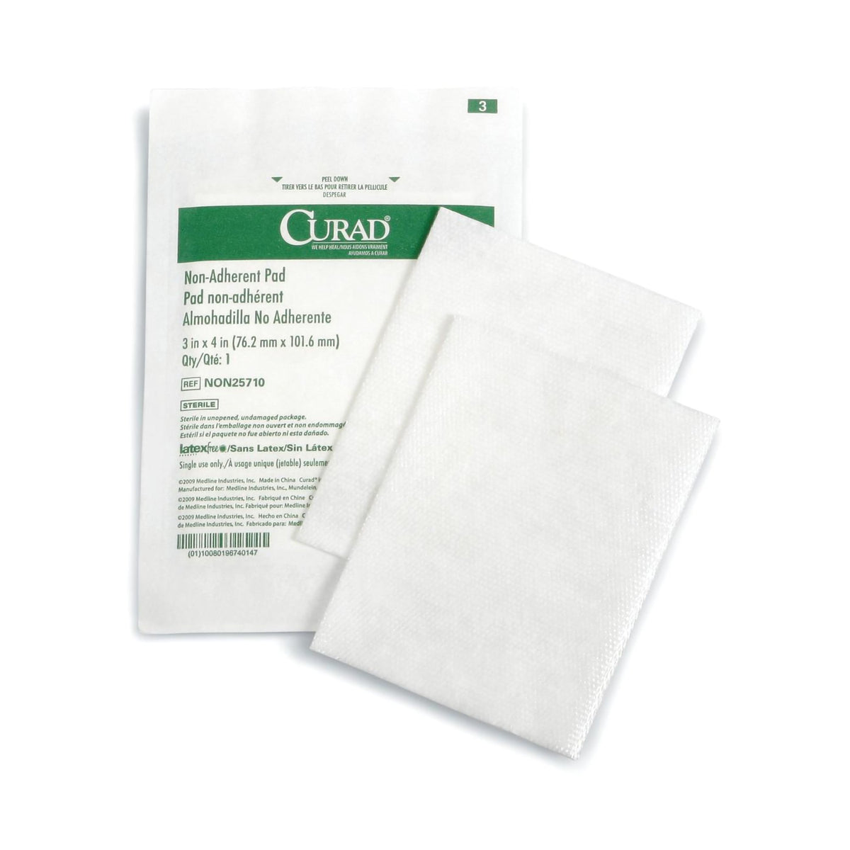 Curad Sterile Nonadherent Pad, 3 x 4 Inch-Non-Adherent Dressing Curad 3 X 4 Inch Sterile 100 per Pack