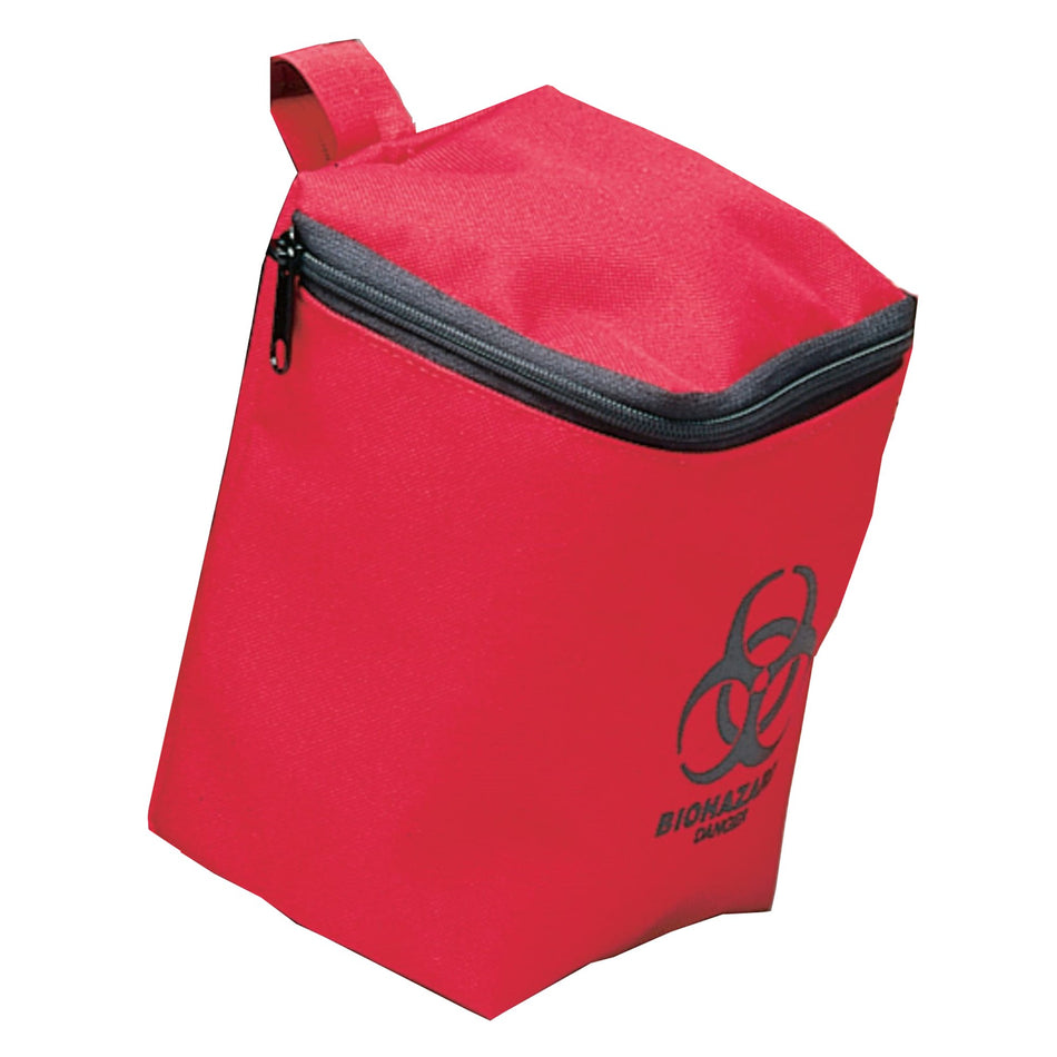 Hopkins Medical Products Transport Zippered Pouch-Transport Pouch Red / Black Biohazard Vinyl-Coated 600 D Poly Fabric 4-3/4 W X 6-1/4 H X 4-3/4 D
